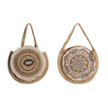 Damen Handtasche DKD Home Decor Schwarz Beige natürlich 36 x 12 x 36 cm (2 Stück)