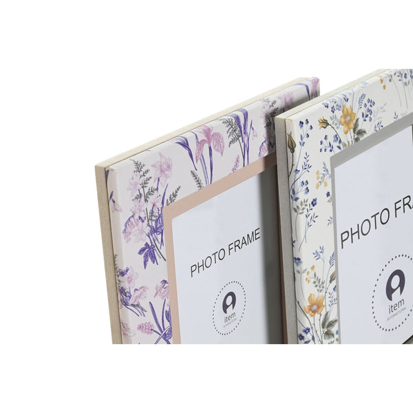 Damen Handtasche DKD Home Decor Weiß Grau Lila Hellrosa 16,5 x 2 x 21,5 cm (2 Stück)