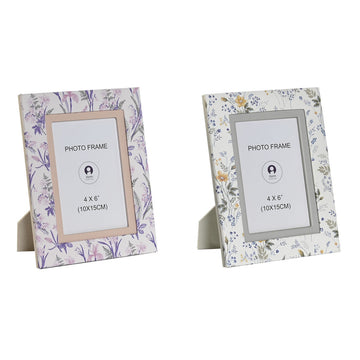 Damen Handtasche DKD Home Decor Weiß Grau Lila Hellrosa 16,5 x 2 x 21,5 cm (2 Stück)