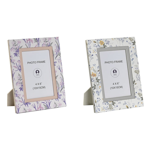 Damen Handtasche DKD Home Decor Weiß Grau Lila Hellrosa 16,5 x 2 x 21,5 cm (2 Stück)