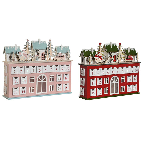 Adventskalender DKD Home Decor Holz 37,5 x 8,5 x 31 cm (2 Stück)