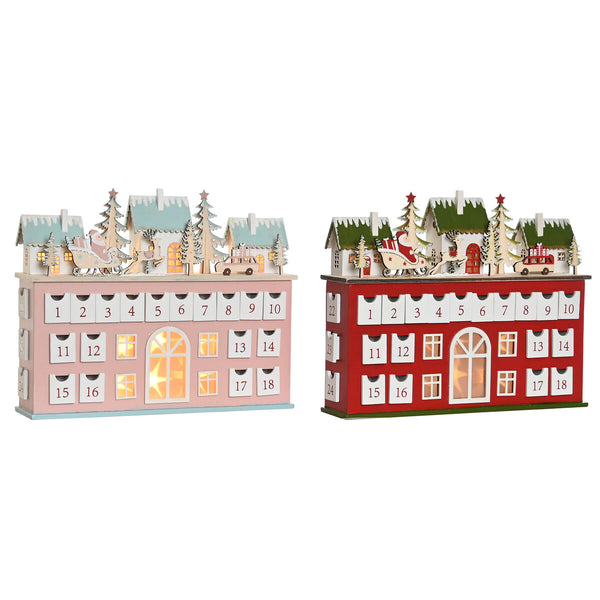 Adventskalender DKD Home Decor Holz 37,5 x 8,5 x 31 cm (2 Stück)