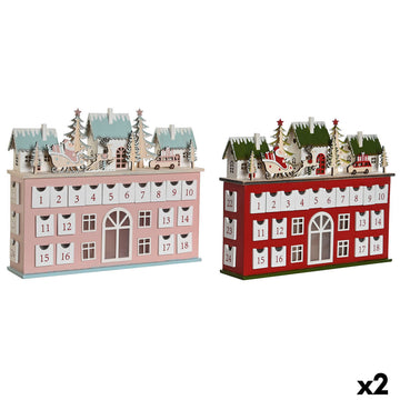 Adventskalender DKD Home Decor Holz 37,5 x 8,5 x 31 cm (2 Stück)