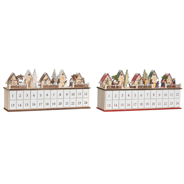 Adventskalender DKD Home Decor Holz 45 x 11 x 23 cm (2 Stück)