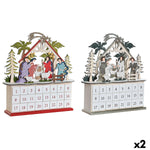Adventskalender DKD Home Decor Holz 34 x 8,5 x 36,5 cm (2 Stück)