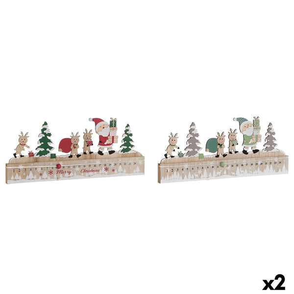 Adventskalender DKD Home Decor Holz MDF 45 x 1 x 19 cm 45 x 2 x 19 cm (2 Stück)
