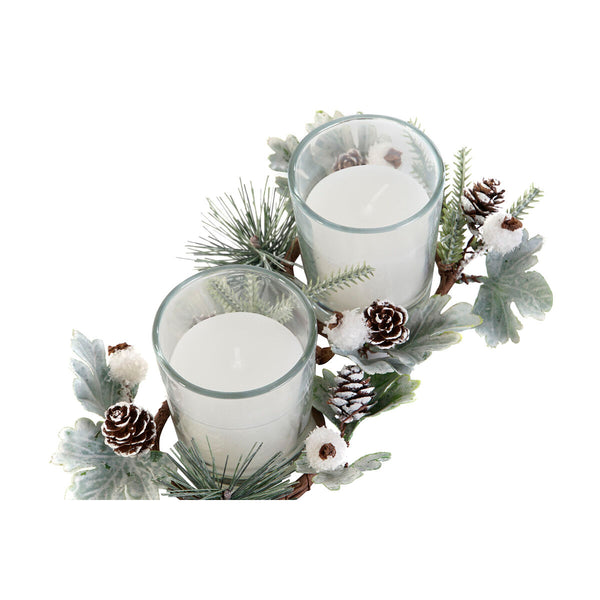 Kerzen-Set DKD Home Decor Weiß Weihnachten 10 x 10 x 7 cm 19 x 10.5 x 7 cm (2 Stück)