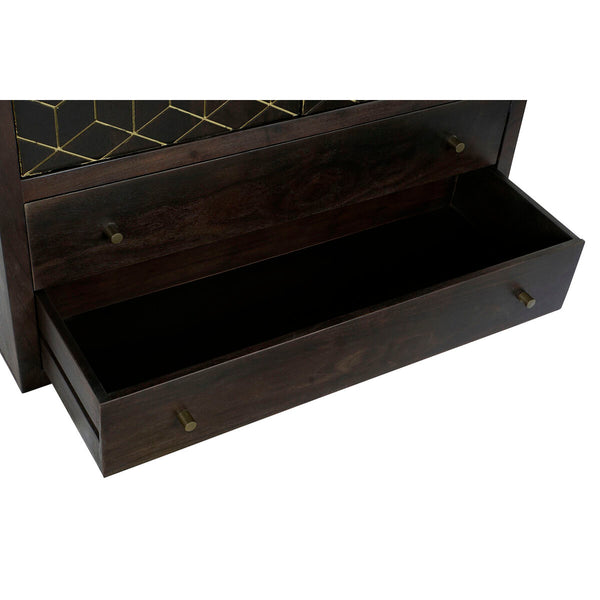 Schrank DKD Home Decor 100 x 40 x 175 cm Schwarz Metall Akazienholz
