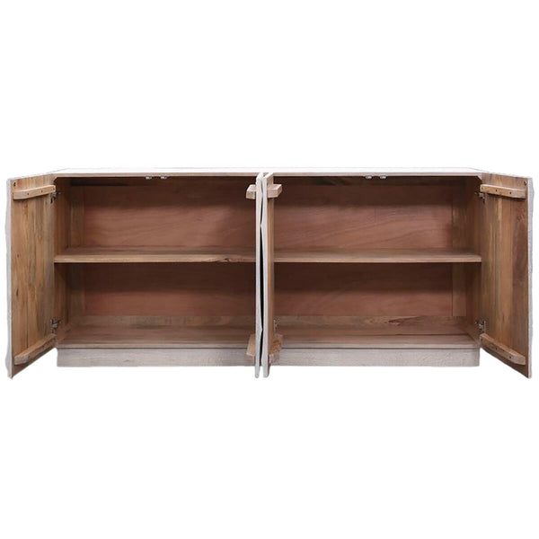 Anrichte DKD Home Decor Weiß Creme Mango-Holz 180 x 40 x 80 cm
