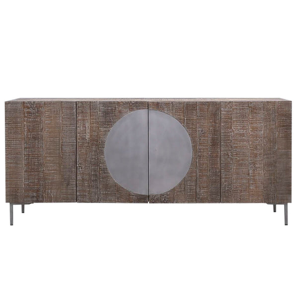 Anrichte DKD Home Decor Dunkelbraun Dunkelgrau Metall Mango-Holz 180 x 40 x 80 cm