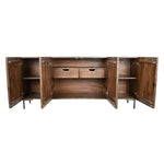 Anrichte DKD Home Decor Dunkelbraun Dunkelgrau Metall Mango-Holz 180 x 40 x 80 cm