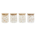 Gefäß DKD Home Decor Bambus Borosilikatglas Shabby Chic 700 ml 10 x 10 x 12,5 cm (4 Stück)