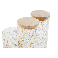 Gefäß DKD Home Decor grün Rosa Senf natürlich Silikon Bambus Borosilikatglas Shabby Chic 1,4 L (4 Stück)