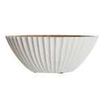 Salatschüssel DKD Home Decor Weiß natürlich Mango-Holz 30 x 30 x 12 cm