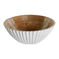 Salatschüssel DKD Home Decor Weiß natürlich Mango-Holz 30 x 30 x 12 cm
