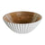 Salatschüssel DKD Home Decor Weiß natürlich Mango-Holz 30 x 30 x 12 cm