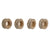Serviettenring DKD Home Decor natürlich Jute Harz Aluminium 6 x 3 x 6 cm 4 Stücke