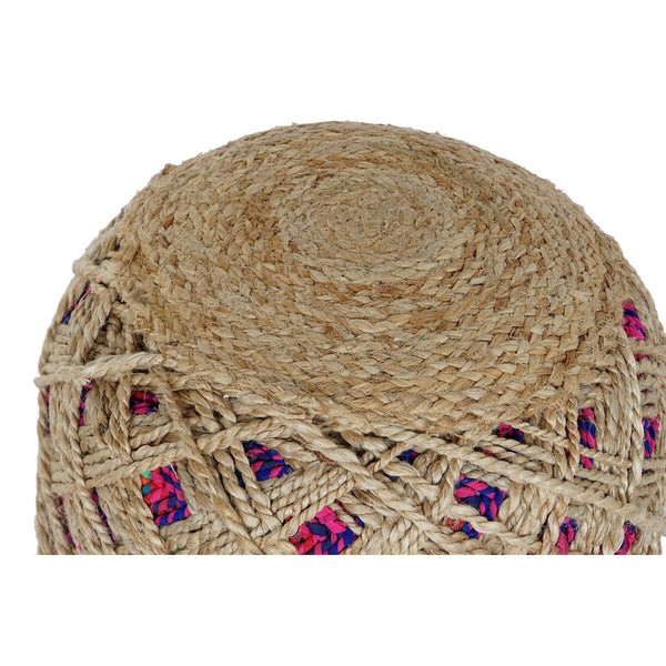 Fußstütze Home ESPRIT Braun Bunt Jute 40 x 40 x 45 cm