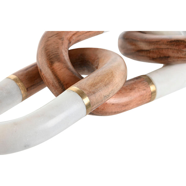 Deko-Figur Home ESPRIT Weiß Braun Gold Kette 10 x 10 x 36 cm