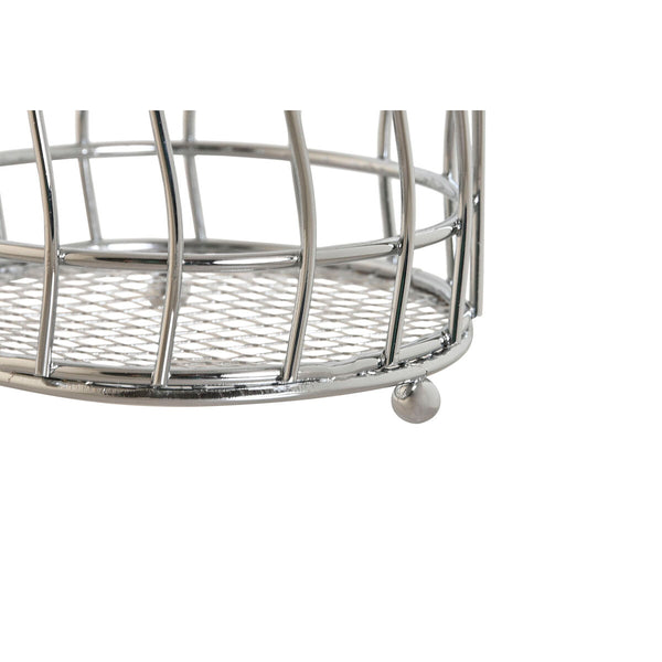 Besteckkorb Home ESPRIT Silberfarben Metall 11.5 x 11.5 x 15.5 cm