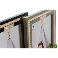 Fotorahmen Home ESPRIT Schwarz grün natürlich Kristall Holz MDF Skandinavisch 26,5 x 2 x 31,5 cm (2 Stück)