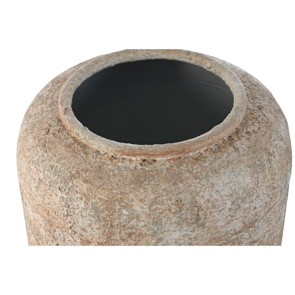 Vase Home ESPRIT Weiß Braun Metall 23,5 x 23,5 x 30 cm