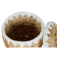 Set dekorativer Karten Home ESPRIT Weiß natürlich Naturfaser Boho (2 Stücke)