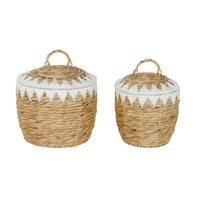 Set dekorativer Karten Home ESPRIT Weiß natürlich Naturfaser Boho (2 Stücke)