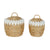 Set dekorativer Karten Home ESPRIT Weiß natürlich Naturfaser Boho (2 Stücke)