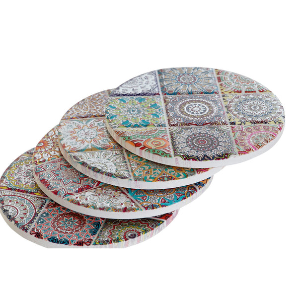 Untersetzer Home ESPRIT Kork Dolomite Mandala Indianer Mit Relief