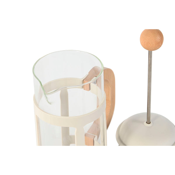 Kolben-Kaffeemaschine Home ESPRIT Weiß natürlich Edelstahl Polypropylen 350 ml 13 x 8 x 19 cm