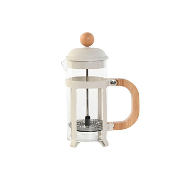 Kolben-Kaffeemaschine Home ESPRIT Weiß natürlich Edelstahl Polypropylen 350 ml 13 x 8 x 19 cm