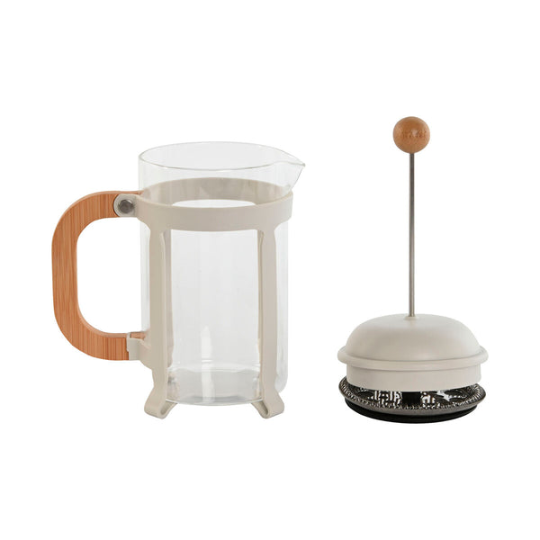 Kolben-Kaffeemaschine Home ESPRIT Weiß natürlich Edelstahl 800 ml 15 x 10 x 22 cm