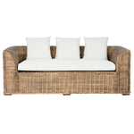 Gartenbank Home ESPRIT Weiß Braun natürlich Rattan 174 x 88 x 69 cm