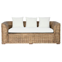 Gartenbank Home ESPRIT Weiß Braun natürlich Rattan 174 x 88 x 69 cm