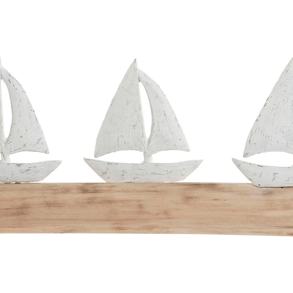 Deko-Figur Home ESPRIT Weiß natürlich Yachten Mediterraner 62 x 8,5 x 25,5 cm