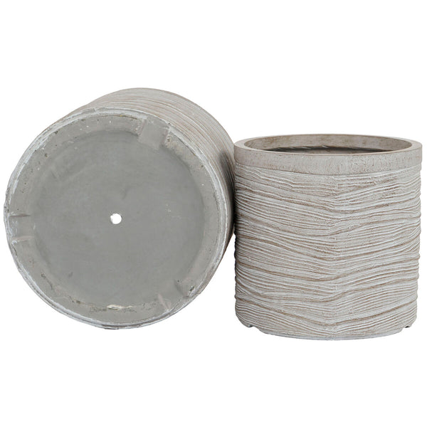 Satz Blumentöpfe Home ESPRIT Beige Fiberglas Magnesium 44,5 x 44,5 x 44 cm (3 Stück)