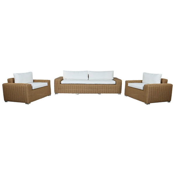 Gartenmöbel Home ESPRIT Weiß Braun Beige Hellbraun 248 x 85 x 80 cm 222 x 85 x 80 cm (4 Stücke)
