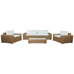 Gartenmöbel Home ESPRIT Weiß Braun Beige Hellbraun 248 x 85 x 80 cm 222 x 85 x 80 cm (4 Stücke)