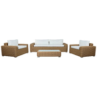 Gartenmöbel Home ESPRIT Weiß Braun Beige Hellbraun 248 x 85 x 80 cm 222 x 85 x 80 cm (4 Stücke)