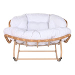 Schaukelstuhl Home ESPRIT Weiß Braun Stahl 108 x 108 x 80 cm