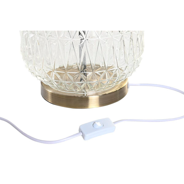Tischlampe Home ESPRIT Weiß Beige Metall Kristall 38 x 38 x 54 cm (2 Stück)