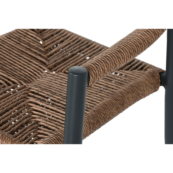 Stuhl Home ESPRIT Braun Schwarz Aluminium Rattan 56 x 60 x 78 cm