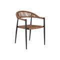 Stuhl Home ESPRIT Braun Schwarz Aluminium Rattan 56 x 60 x 78 cm