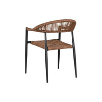 Stuhl Home ESPRIT Braun Schwarz Aluminium Rattan 56 x 60 x 78 cm