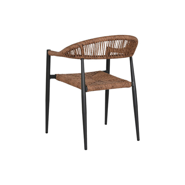 Stuhl Home ESPRIT Braun Schwarz Aluminium Rattan 56 x 60 x 78 cm