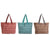 Damen Handtasche Home ESPRIT Braun türkis Koralle 55 x 14 x 35 cm (3 Stück)