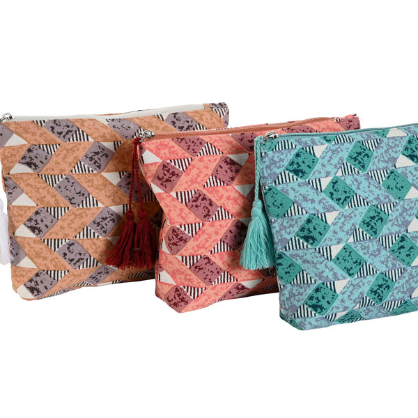 Reise-Toilettentasche Home ESPRIT Braun türkis Koralle 25 x 5 x 20 cm (3 Stück)