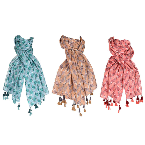 Halstuch Home ESPRIT Braun türkis Koralle (3 Stück)