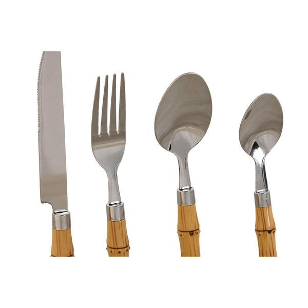 Besteck Home ESPRIT Silberfarben natürlich Edelstahl ABS 3 x 2 x 16 cm 24 Stücke